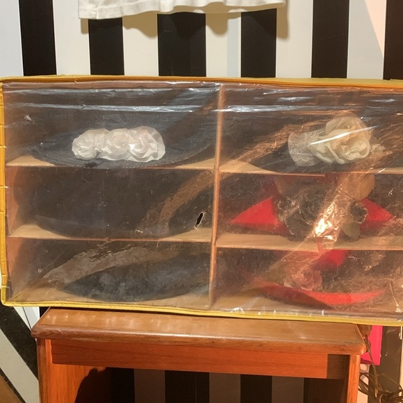 Vintage Collector’s Bundle 6 Different Wool /Velvet/Straw Hats Retro Storage Box - Picture 13 of 17